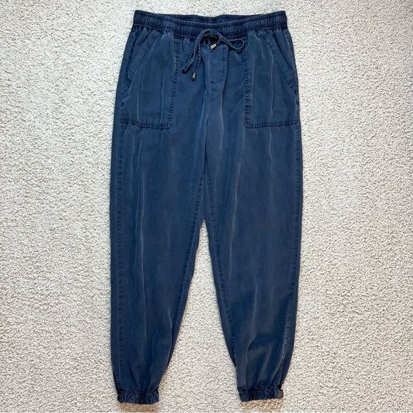 THREAD & SUPPLY Pull On Jogger Pants Linen Blend Elastic Waist Vintage Black M - Picture 3 of 9